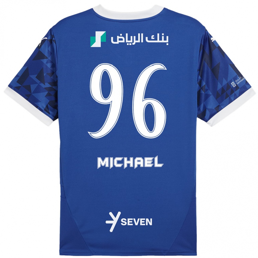 Hombre Fútbol Camiseta Michael #96 Azul Oscuro Blanco 1ª Equipación 2024/25 Perú