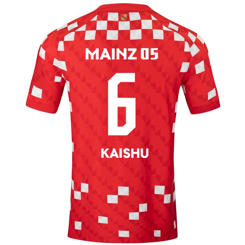 Hombre Fútbol Camiseta Kaishu Sano #6 Blanco Rojo 1ª Equipación 2024/25 Perú