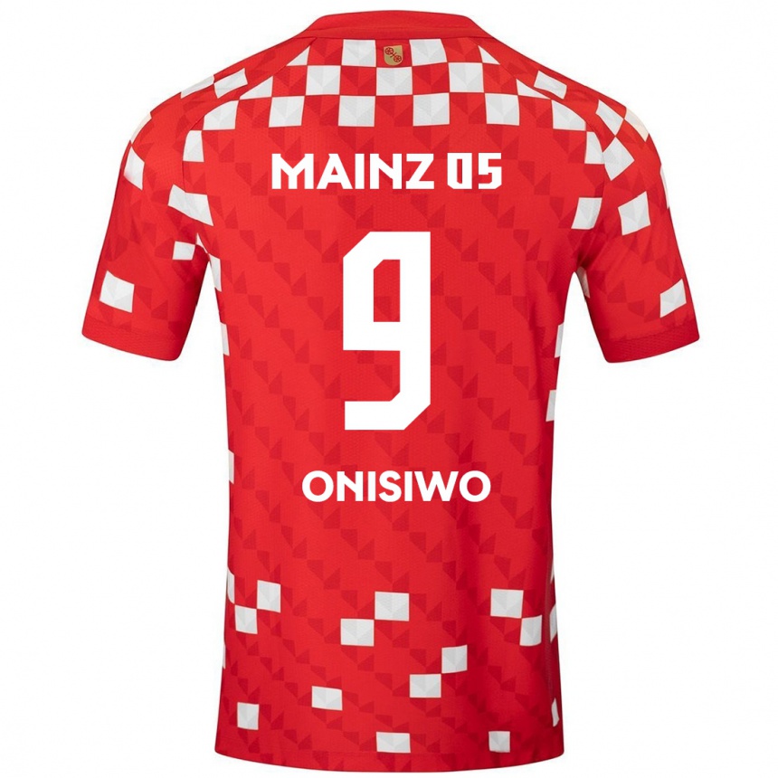 Hombre Fútbol Camiseta Karim Onisiwo #9 Blanco Rojo 1ª Equipación 2024/25 Perú