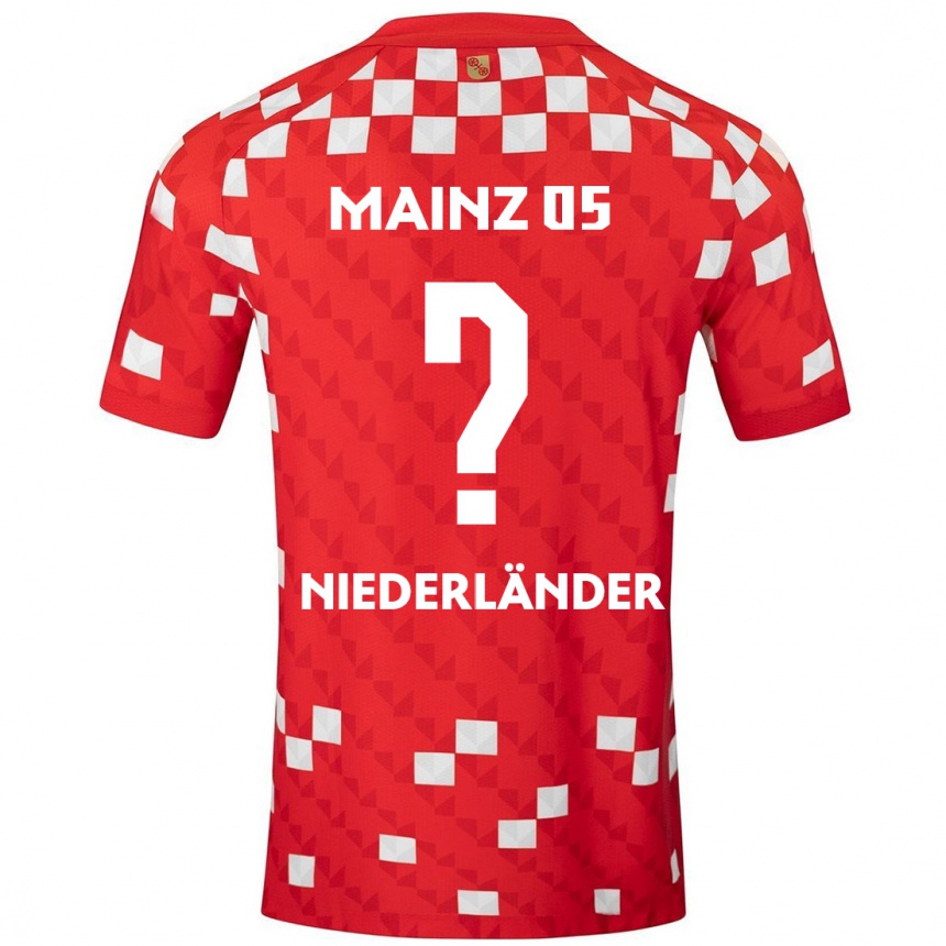 Hombre Fútbol Camiseta Lennart Niederländer #0 Blanco Rojo 1ª Equipación 2024/25 Perú