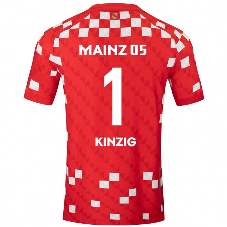 Hombre Fútbol Camiseta Maximilian Kinzig #1 Blanco Rojo 1ª Equipación 2024/25 Perú