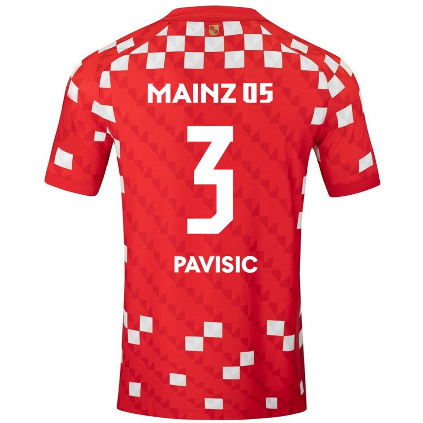 Hombre Fútbol Camiseta Stjepan Pavisic #3 Blanco Rojo 1ª Equipación 2024/25 Perú