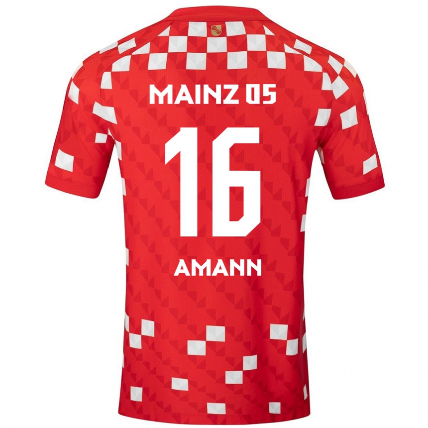 Hombre Fútbol Camiseta Jason Amann #16 Blanco Rojo 1ª Equipación 2024/25 Perú