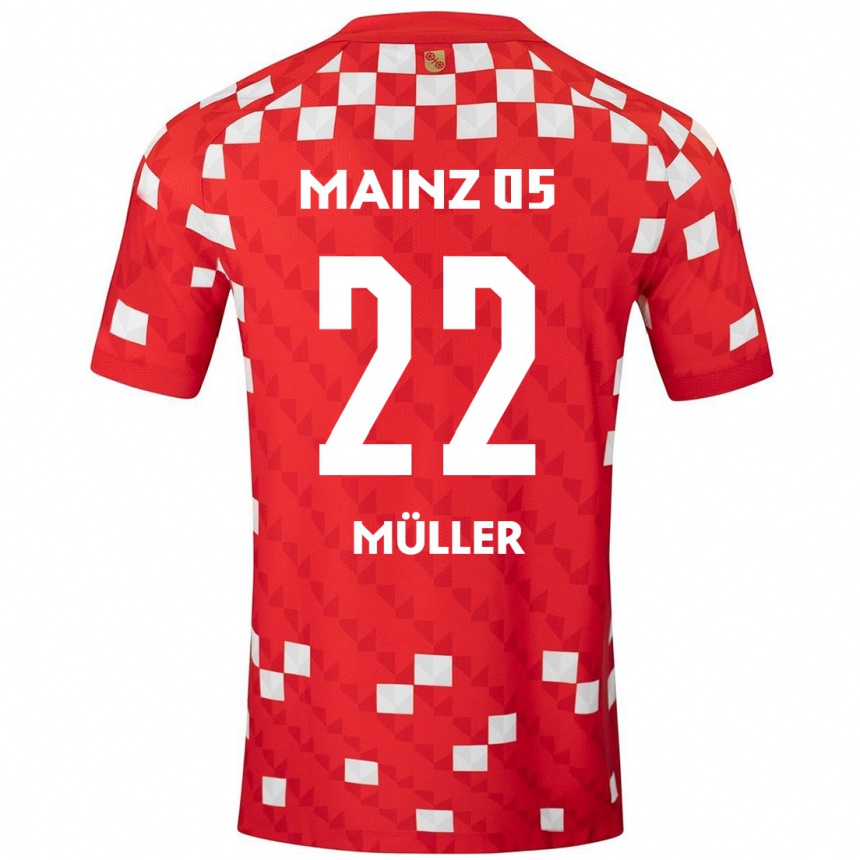 Hombre Fútbol Camiseta Tim Müller #22 Blanco Rojo 1ª Equipación 2024/25 Perú