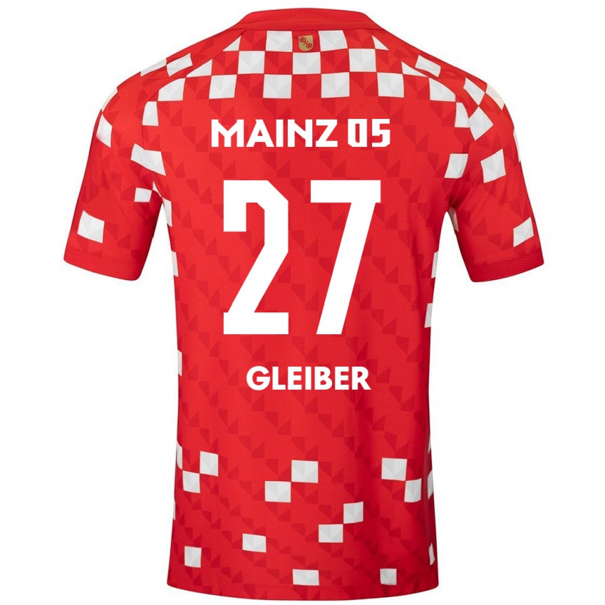 Hombre Fútbol Camiseta Daniel Gleiber #27 Blanco Rojo 1ª Equipación 2024/25 Perú