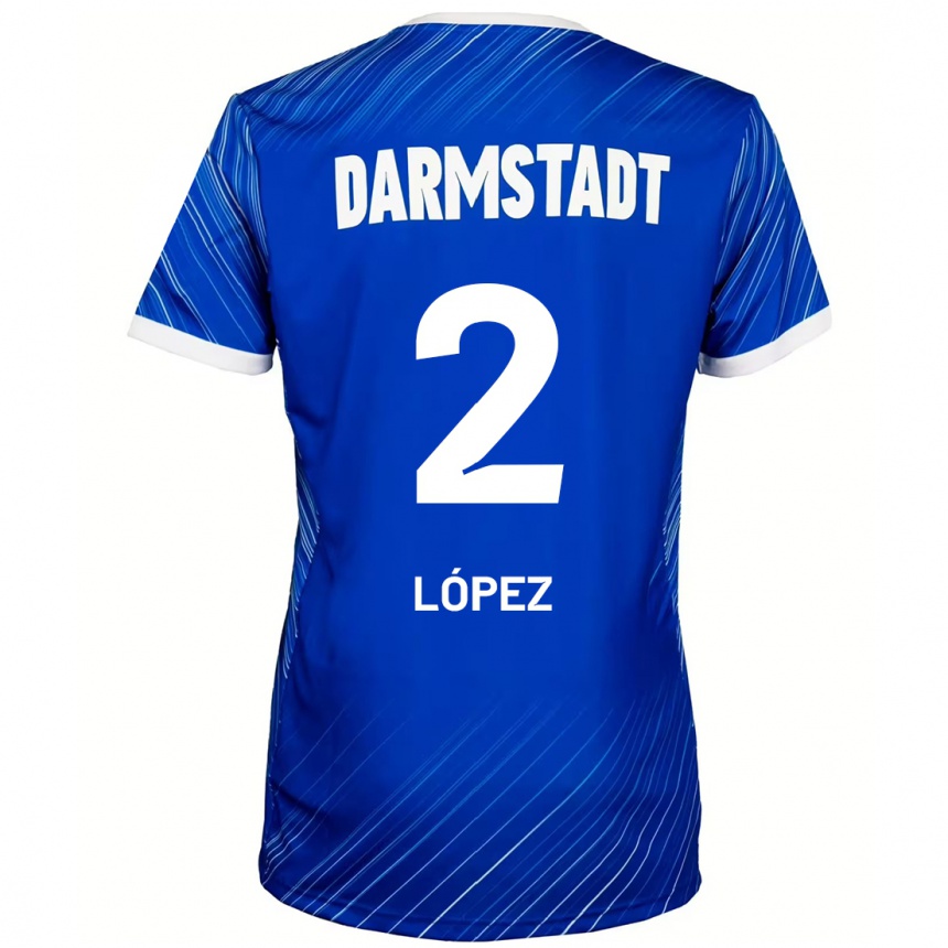 Hombre Fútbol Camiseta Sergio López #2 Azul Blanco 1ª Equipación 2024/25 Perú