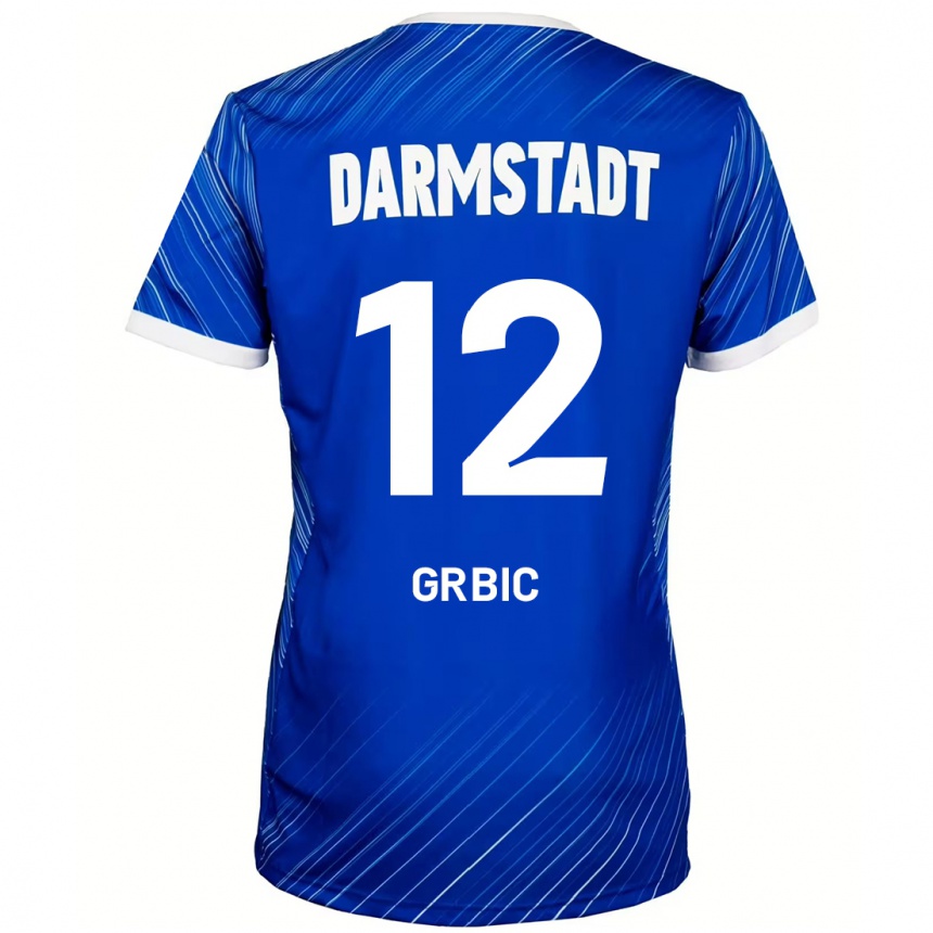 Hombre Fútbol Camiseta Viktor Grbic #12 Azul Blanco 1ª Equipación 2024/25 Perú