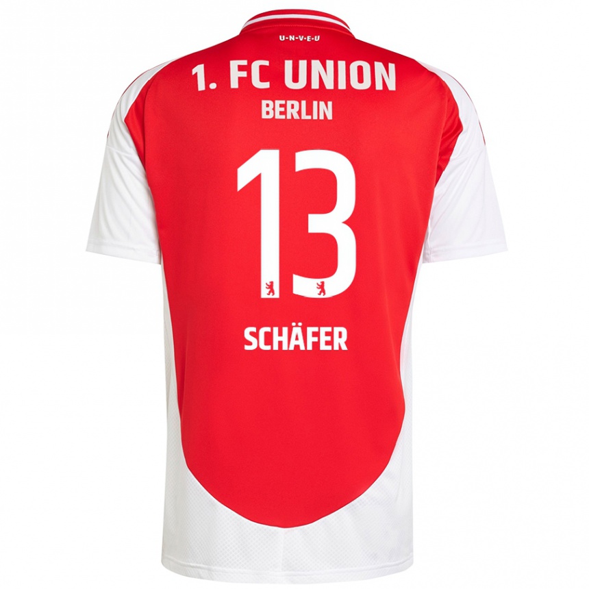 Hombre Fútbol Camiseta András Schäfer #13 Rojo Blanco 1ª Equipación 2024/25 Perú