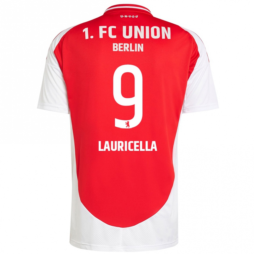 Hombre Fútbol Camiseta Guiseppe Lauricella #9 Rojo Blanco 1ª Equipación 2024/25 Perú