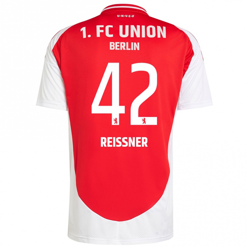 Hombre Fútbol Camiseta Naika Reissner #42 Rojo Blanco 1ª Equipación 2024/25 Perú