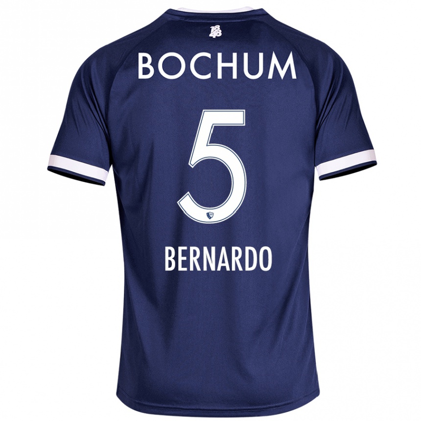 Hombre Fútbol Camiseta Bernardo #5 Azul Oscuro 1ª Equipación 2024/25 Perú