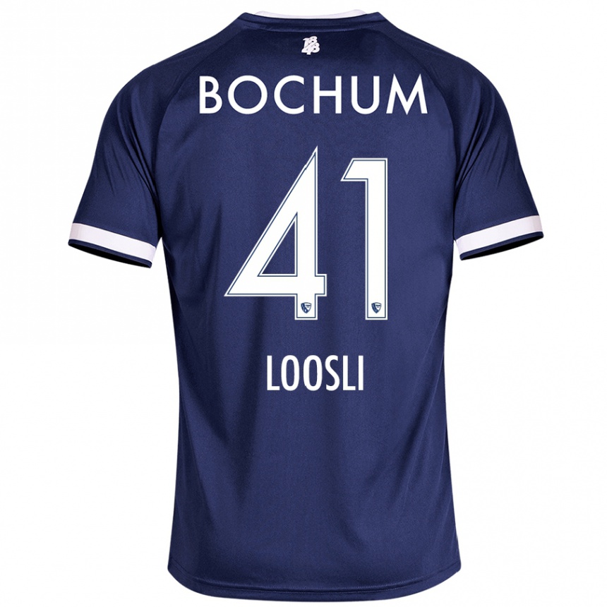 Hombre Fútbol Camiseta Noah Loosli #41 Azul Oscuro 1ª Equipación 2024/25 Perú