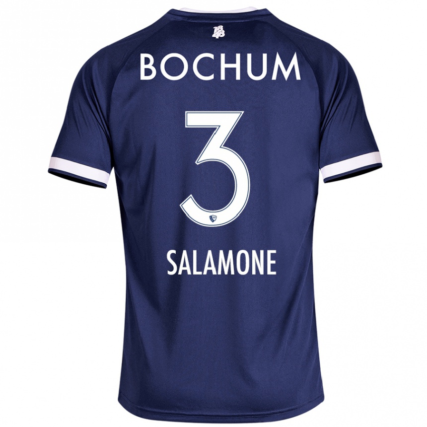 Hombre Fútbol Camiseta Elia-Giona Salamone #3 Azul Oscuro 1ª Equipación 2024/25 Perú