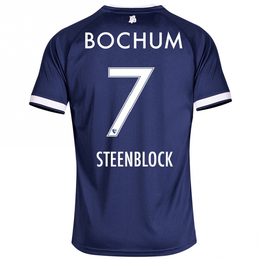 Hombre Fútbol Camiseta Jannis Steenblock #7 Azul Oscuro 1ª Equipación 2024/25 Perú