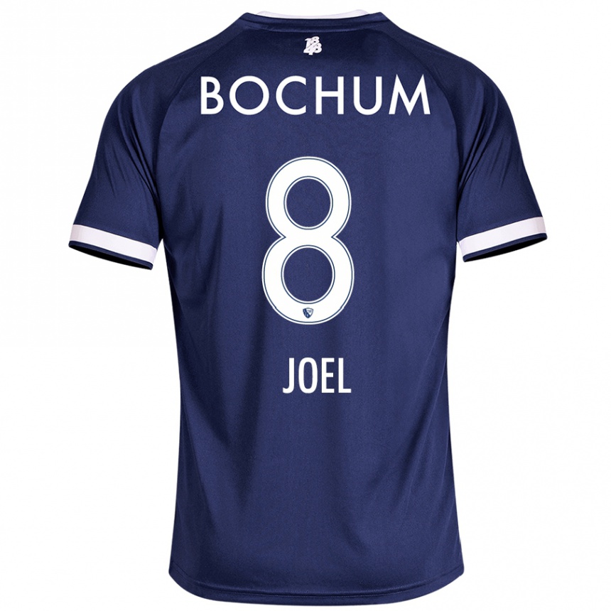 Hombre Fútbol Camiseta Nico Joel #8 Azul Oscuro 1ª Equipación 2024/25 Perú