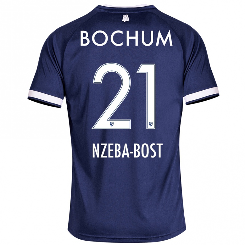 Hombre Fútbol Camiseta Jan Nzeba-Bost #21 Azul Oscuro 1ª Equipación 2024/25 Perú