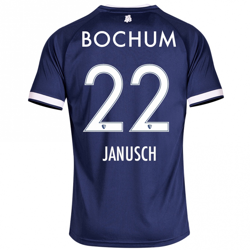 Hombre Fútbol Camiseta Thees Janusch #22 Azul Oscuro 1ª Equipación 2024/25 Perú