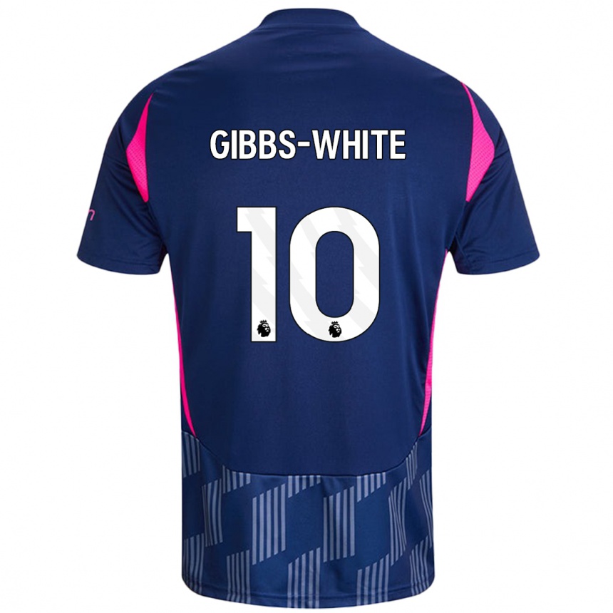 Hombre Fútbol Camiseta Morgan Gibbs-White #10 Azul Real Rosa 2ª Equipación 2024/25 Perú