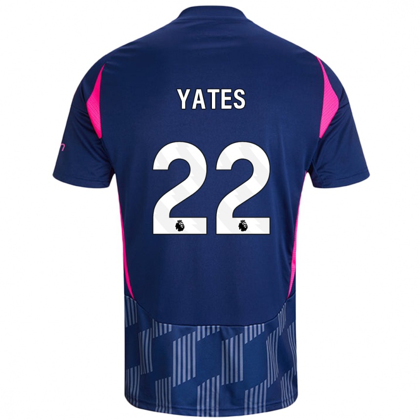 Hombre Fútbol Camiseta Ryan Yates #22 Azul Real Rosa 2ª Equipación 2024/25 Perú