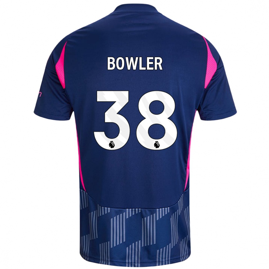 Hombre Fútbol Camiseta Josh Bowler #38 Azul Real Rosa 2ª Equipación 2024/25 Perú