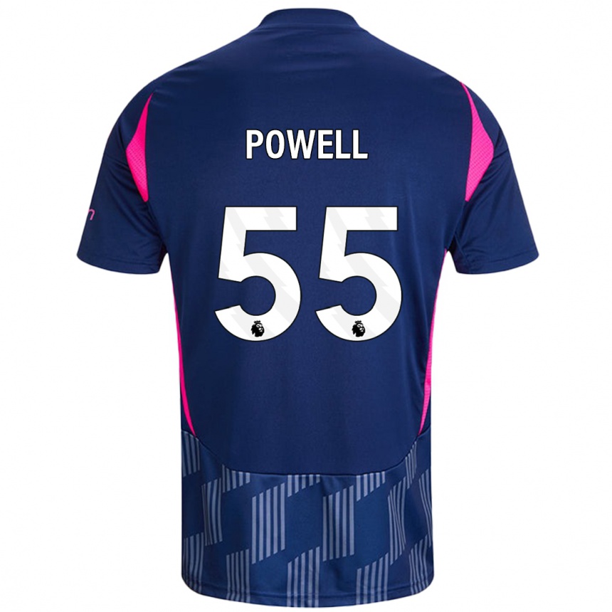 Hombre Fútbol Camiseta Josh Powell #55 Azul Real Rosa 2ª Equipación 2024/25 Perú