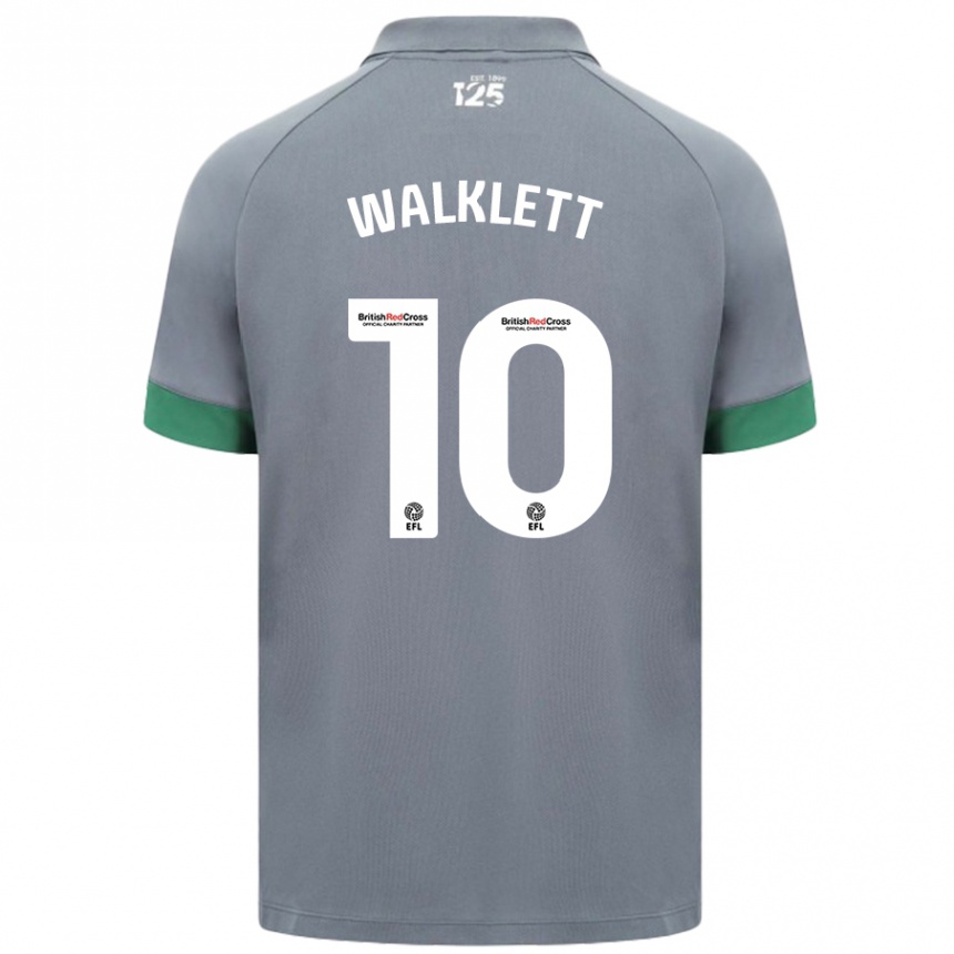 Hombre Fútbol Camiseta Kerry Walklett #10 Gris Oscuro 2ª Equipación 2024/25 Perú