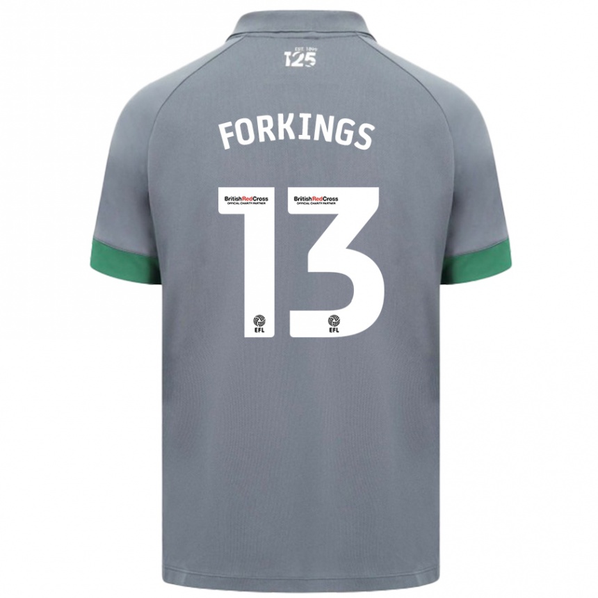 Hombre Fútbol Camiseta Amelia Forkings #13 Gris Oscuro 2ª Equipación 2024/25 Perú