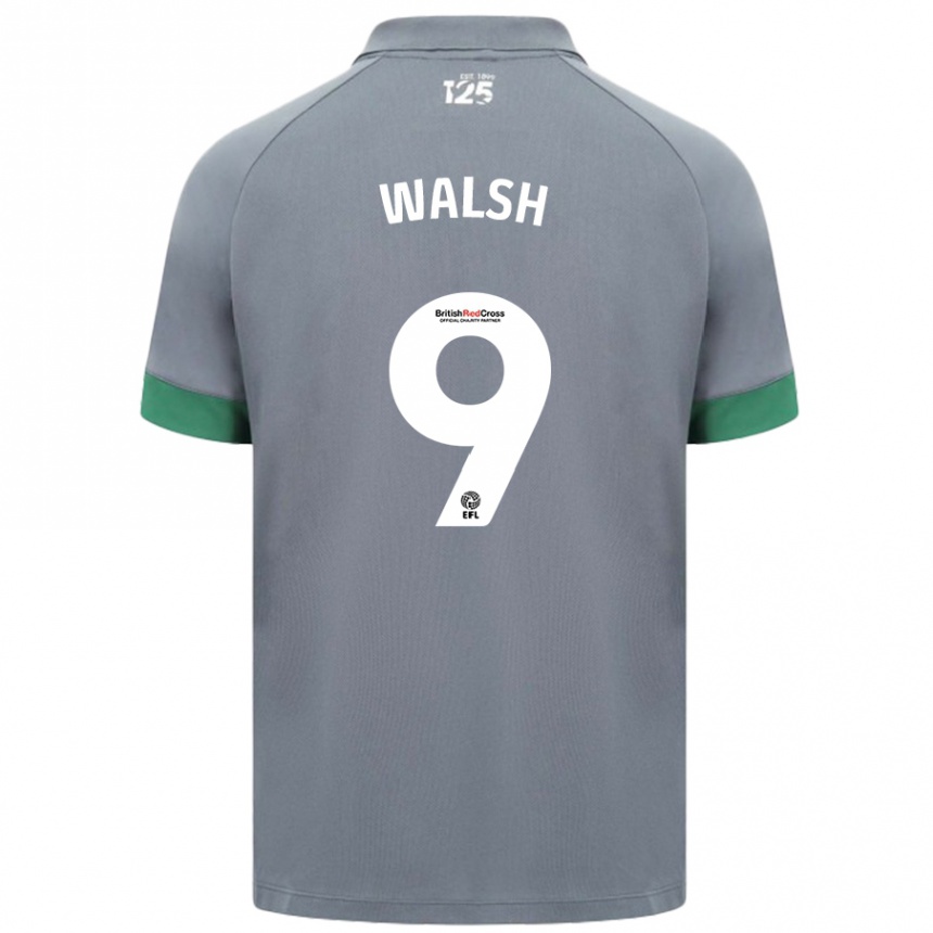 Hombre Fútbol Camiseta Catherine Walsh #9 Gris Oscuro 2ª Equipación 2024/25 Perú