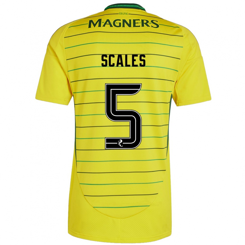 Hombre Fútbol Camiseta Liam Scales #5 Amarillo 2ª Equipación 2024/25 Perú