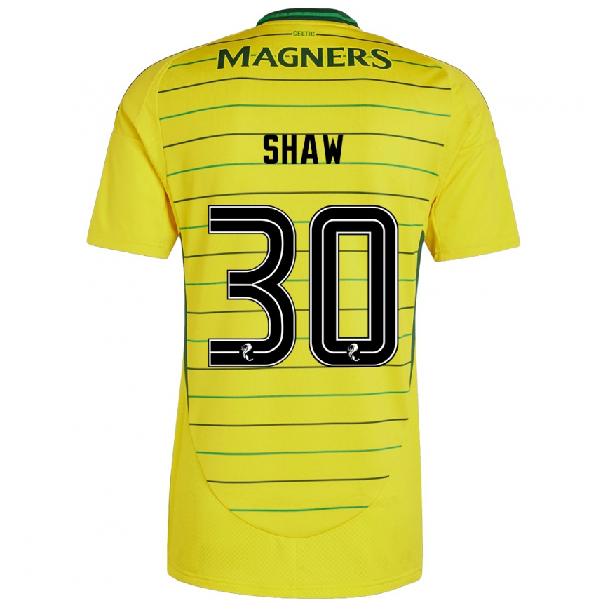 Hombre Fútbol Camiseta Liam Shaw #30 Amarillo 2ª Equipación 2024/25 Perú