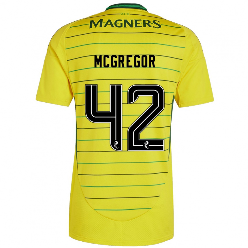 Hombre Fútbol Camiseta Callum Mcgregor #42 Amarillo 2ª Equipación 2024/25 Perú