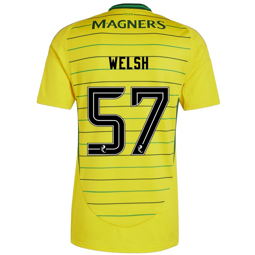 Hombre Fútbol Camiseta Stephen Welsh #57 Amarillo 2ª Equipación 2024/25 Perú