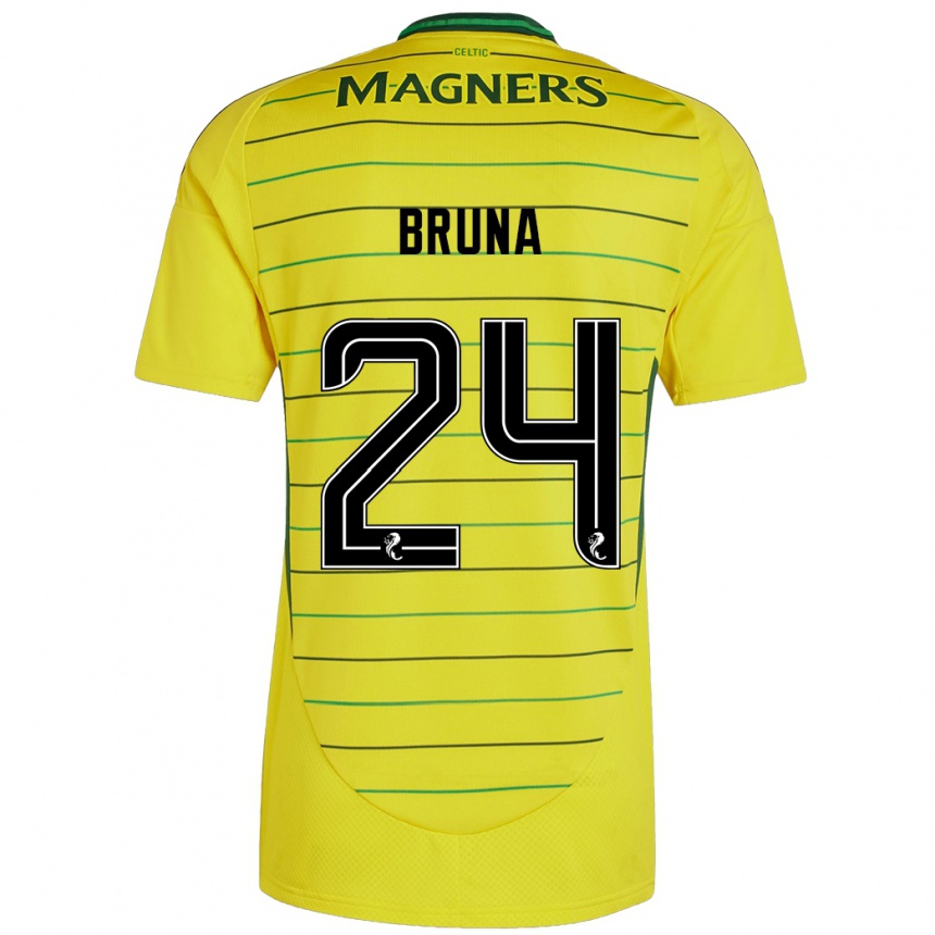 Hombre Fútbol Camiseta Bruna Lourenço #24 Amarillo 2ª Equipación 2024/25 Perú