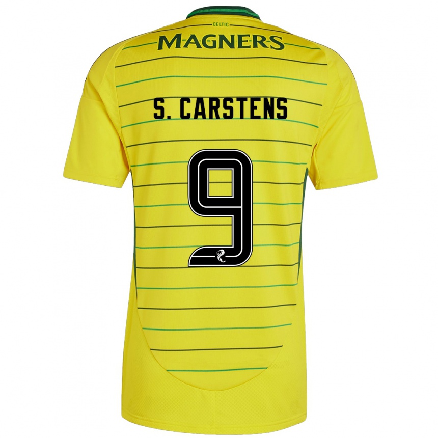 Hombre Fútbol Camiseta Signe Carstens #9 Amarillo 2ª Equipación 2024/25 Perú