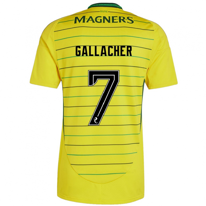 Hombre Fútbol Camiseta Amy Gallacher #7 Amarillo 2ª Equipación 2024/25 Perú