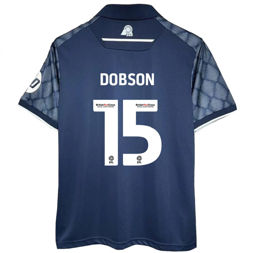 Hombre Fútbol Camiseta George Dobson #15 Negro 2ª Equipación 2024/25 Perú