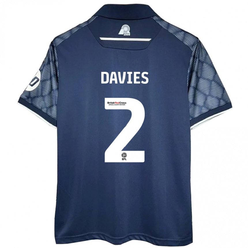 Hombre Fútbol Camiseta Phoebe Davies #2 Negro 2ª Equipación 2024/25 Perú