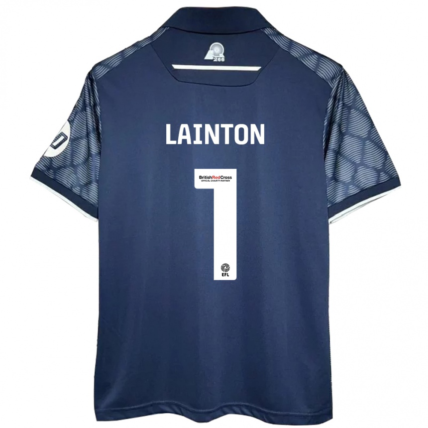 Hombre Fútbol Camiseta Rob Lainton #1 Negro 2ª Equipación 2024/25 Perú