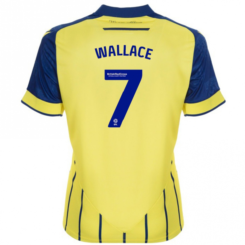 Hombre Fútbol Camiseta Jed Wallace #7 Amarillo Azul 2ª Equipación 2024/25 Perú