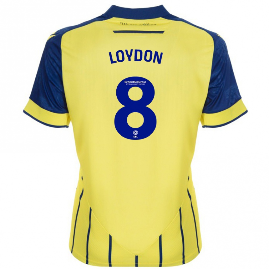 Hombre Fútbol Camiseta Abi Loydon #8 Amarillo Azul 2ª Equipación 2024/25 Perú