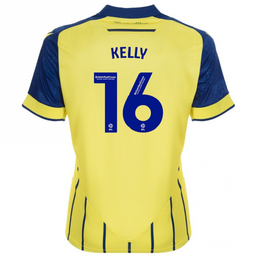 Hombre Fútbol Camiseta Martin Kelly #16 Amarillo Azul 2ª Equipación 2024/25 Perú