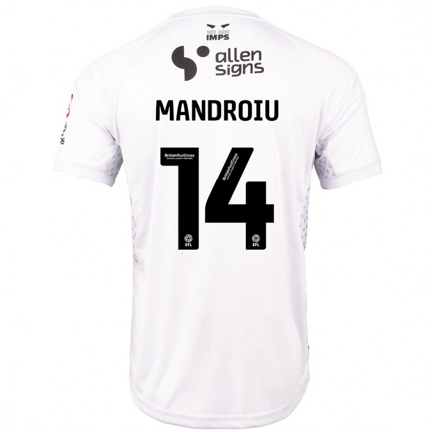 Hombre Fútbol Camiseta Daniel Mandroiu #14 Rojo Blanco 2ª Equipación 2024/25 Perú