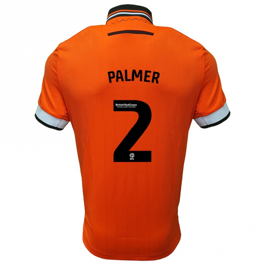 Hombre Fútbol Camiseta Liam Palmer #2 Naranja Blanco 2ª Equipación 2024/25 Perú