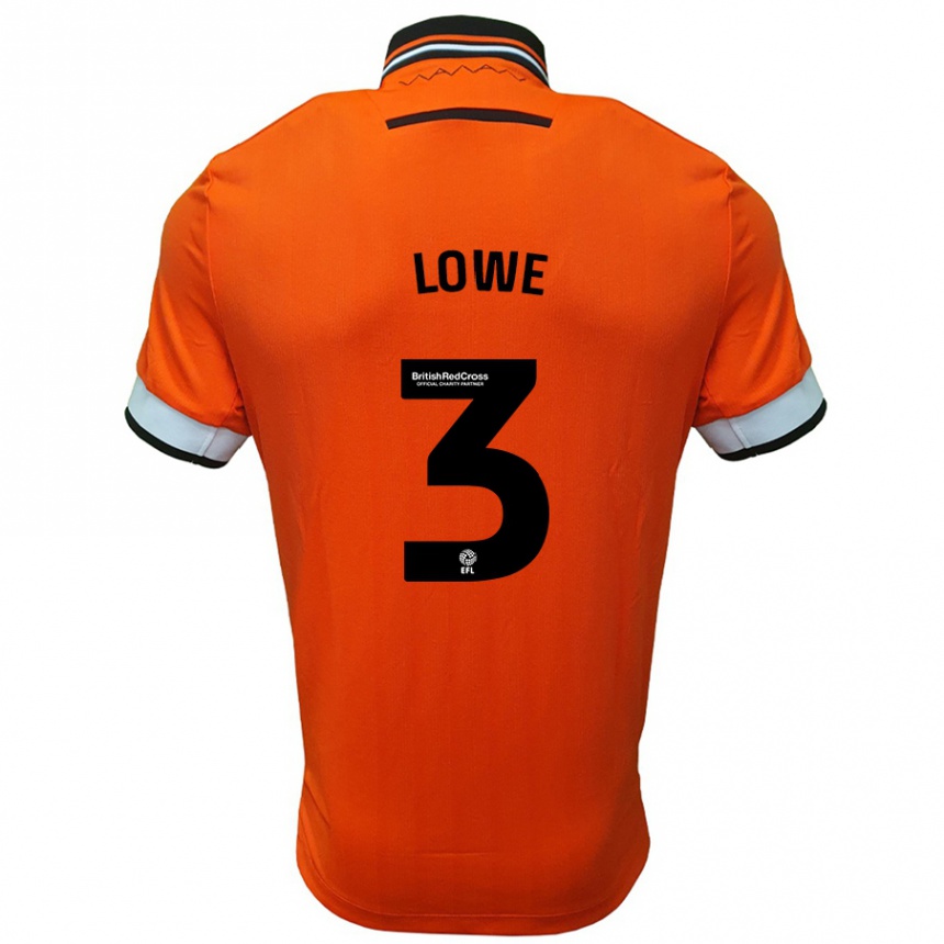 Hombre Fútbol Camiseta Max Lowe #3 Naranja Blanco 2ª Equipación 2024/25 Perú