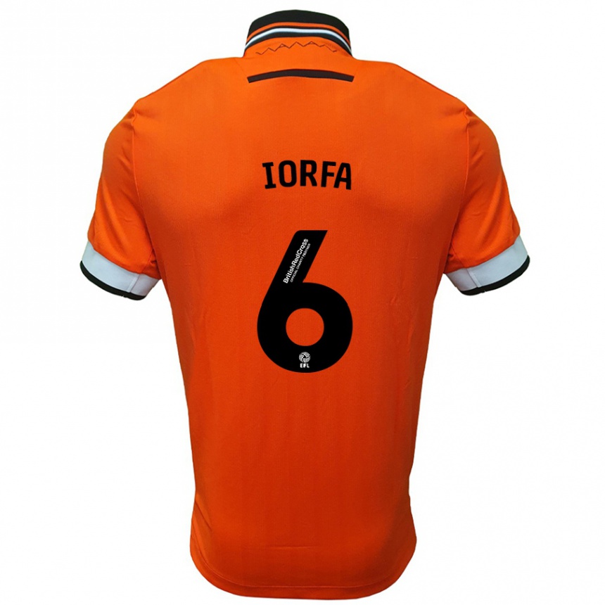 Hombre Fútbol Camiseta Dominic Iorfa #6 Naranja Blanco 2ª Equipación 2024/25 Perú