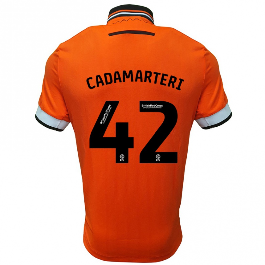 Hombre Fútbol Camiseta Bailey Cadamarteri #42 Naranja Blanco 2ª Equipación 2024/25 Perú