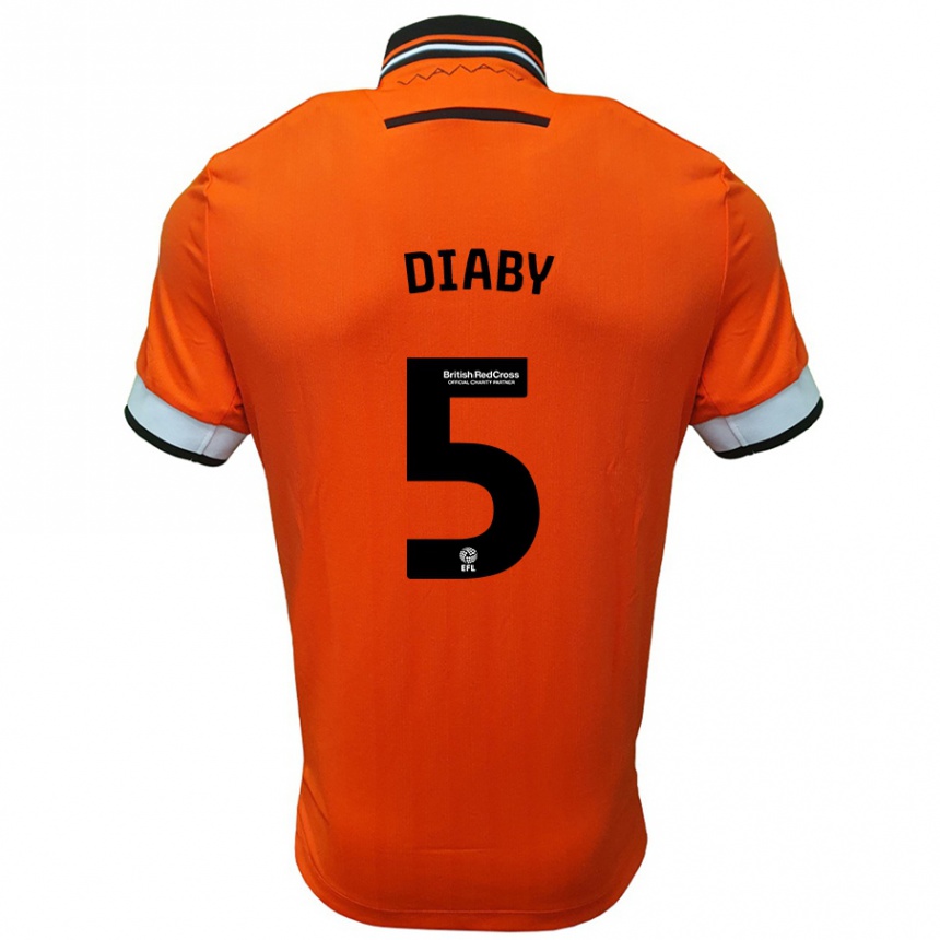 Hombre Fútbol Camiseta Bambo Diaby #5 Naranja Blanco 2ª Equipación 2024/25 Perú