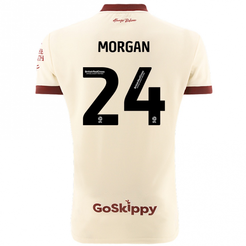 Hombre Fútbol Camiseta Ffion Morgan #24 Crema Blanco 2ª Equipación 2024/25 Perú