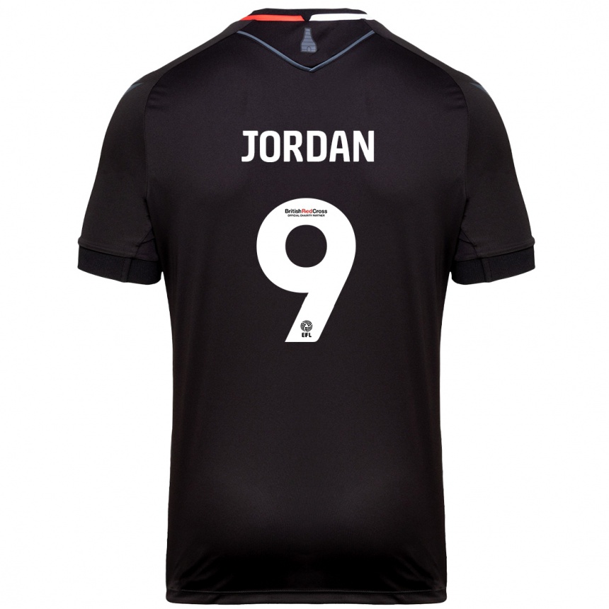 Hombre Fútbol Camiseta Saffron Jordan #9 Negro 2ª Equipación 2024/25 Perú