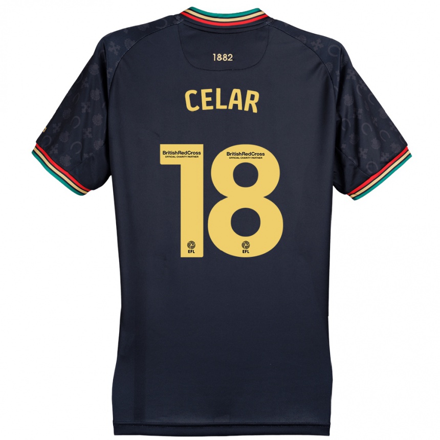 Hombre Fútbol Camiseta Zan Celar #18 Azul Marino Oscuro 2ª Equipación 2024/25 Perú